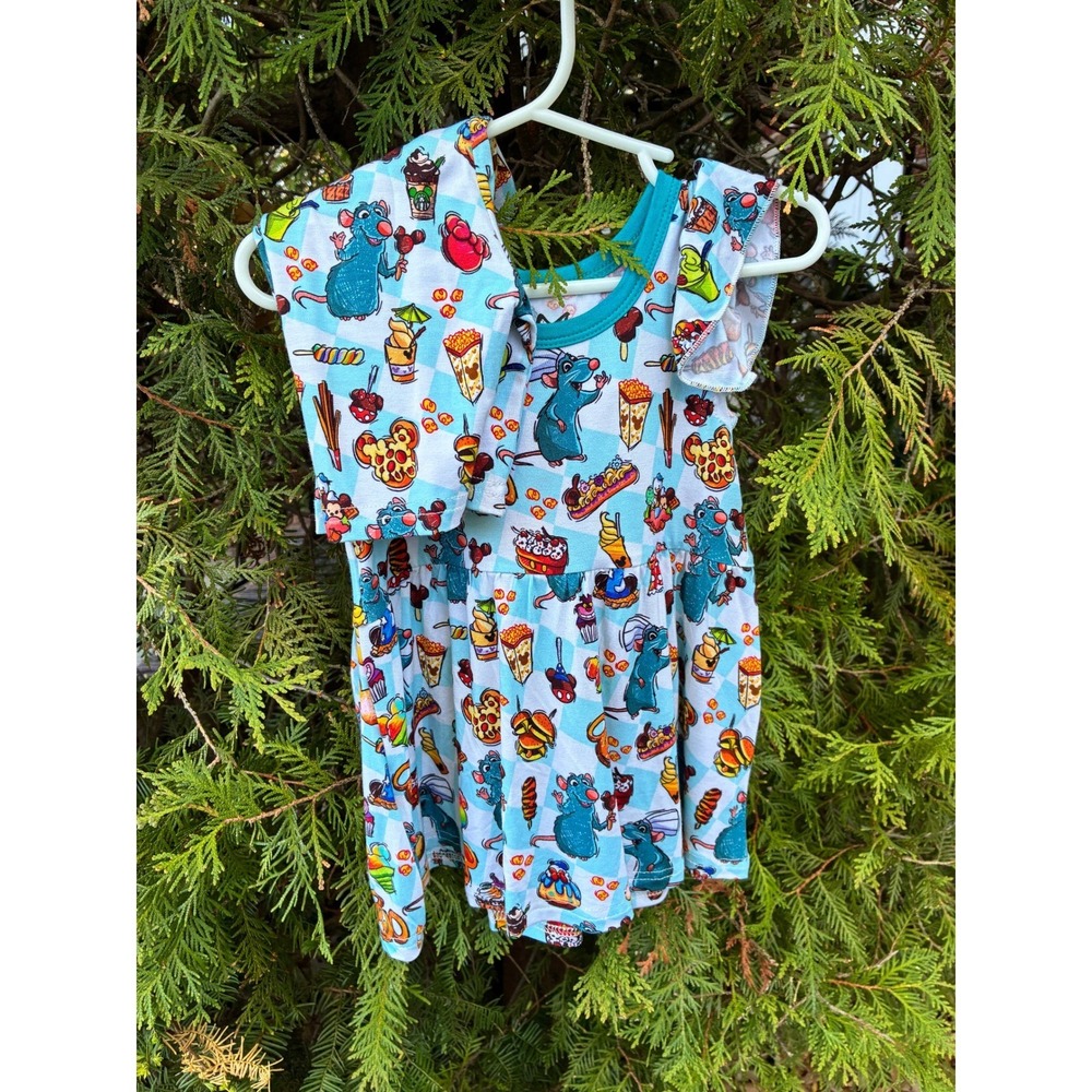Serial Bamboo Chef's Snack Adventure Flutter Sleeve Short Set 2T NWT